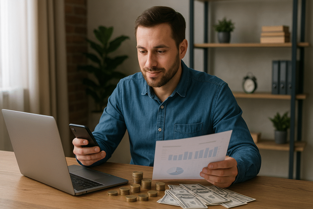 buscando segurança financeira e fontes de renda